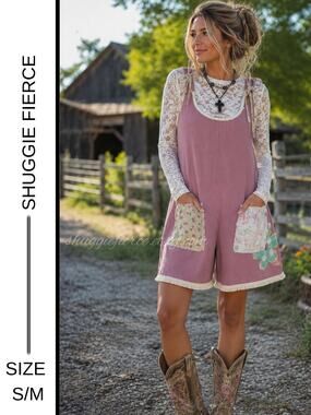 ✨ Shuggie Fierce One-of-a-Kind Upcycled Romper | Cottagecore Boho Lace | S/M ✨
